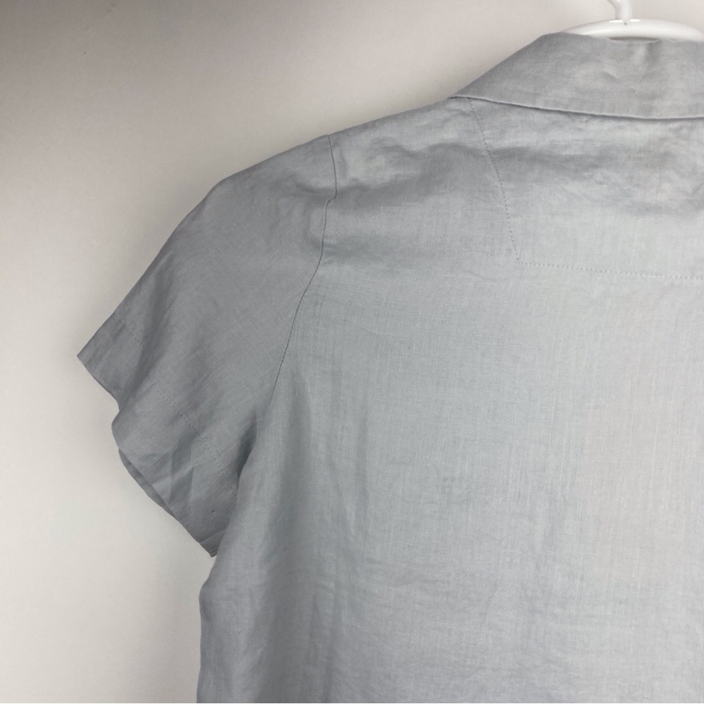 NWT Quince Women's 100% European Linen Short Sleeve Shirt XS Button Up Blue Mist - Picture 7 of 14